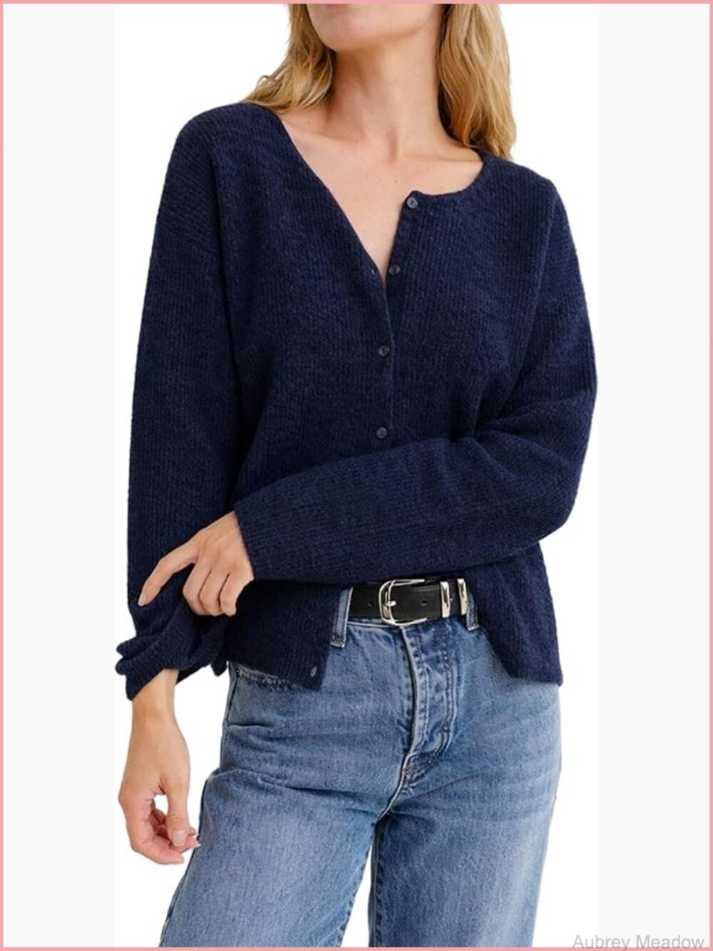 Ribbed Knit Button Down Cardigan Sweater Cozy Lightweight Y2k